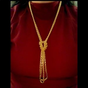 Fashion Gold Tie Necklace - NWOT